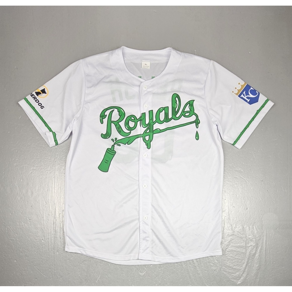 Kansas City Royals MLB Hot Dog Derby Relish Jersey Stadium Giveaway Adult XL